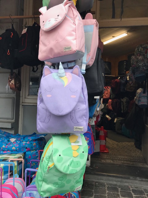 sac à dos pour enfant animaux violet vert rose