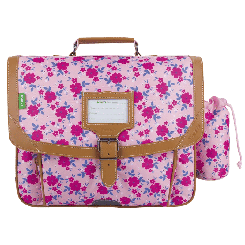 Cartable Tann's Aurore rose 38cm poche gourde - 382613