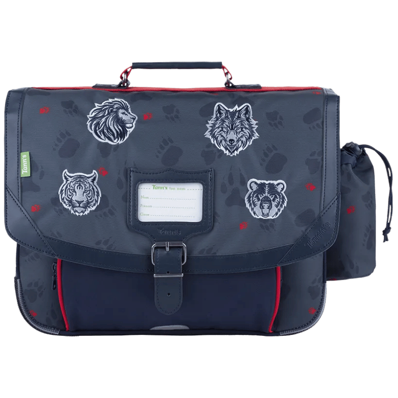 Cartable Tann's Mathys gris 38cm poche gourde - 38278
