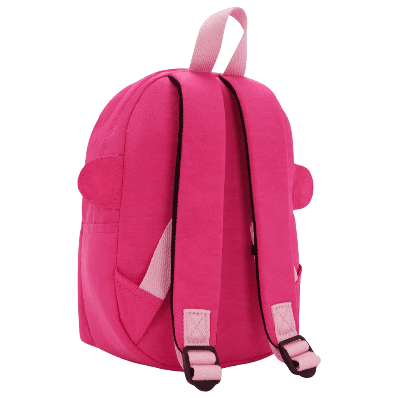 Sac à dos Kipling Faster Intense Rose vu de dos, bretelles rembourrées, Maroquinerie Jourdan Bruxelles