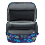 Sac repas Kipling Miyo Dark Flower Stamp, compartiment intérieur ouvert, Maroquinerie Jourdan Bruxelles